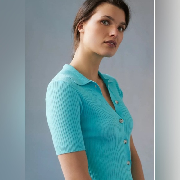 Knit Collared Midi Dress NWT - Picture 2 of 5